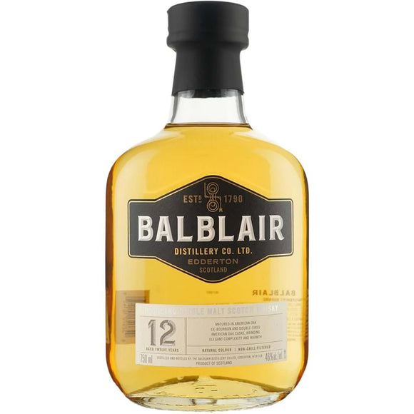 Balblair 12 year old Whisky 750mL